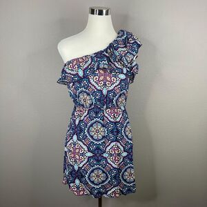 Xhilaration Womens One Shoulder Dress Size M Paisley Multi Color Wedding Cocktai
